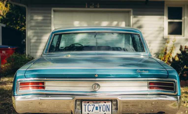 Car parked on a residential driveway