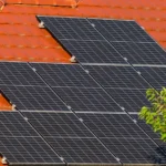 Solar panels installed on a UK house roof