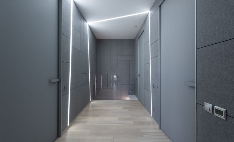 Internal doors and hallway in a modern home