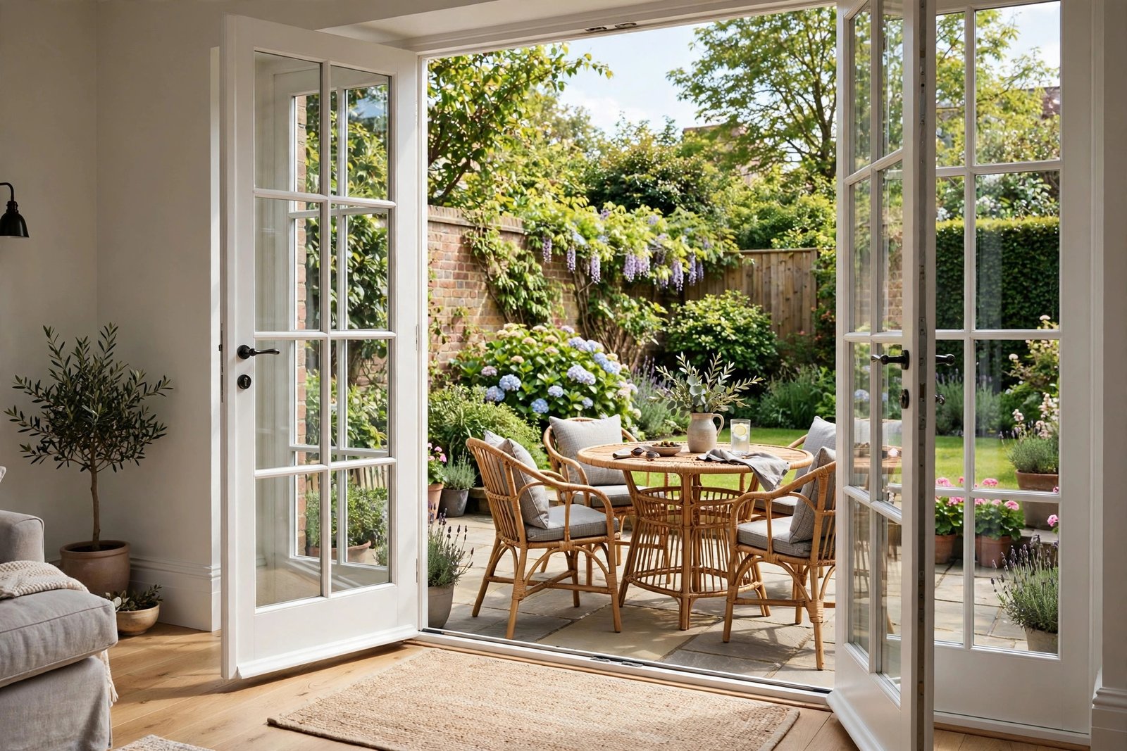 Cost comparison chart of French doors vs sliding patio doors by opening width, UK 2026