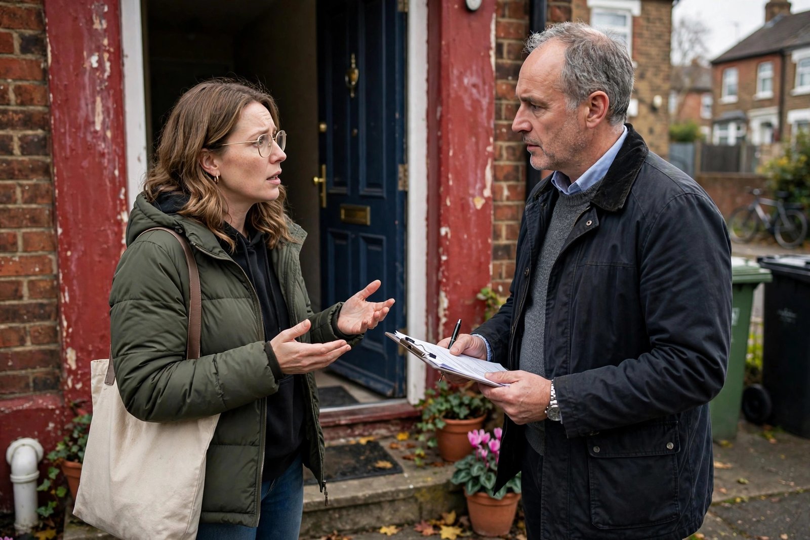 Tenant reporting a pest problem to a landlord in a UK rental property