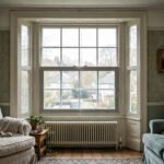 Secondary glazing panel fitted inside a period sash window in a UK home
