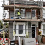UK terraced house having external wall insulation installed under the ECO4 grant scheme